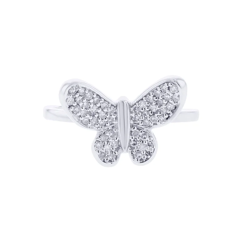 Men's Sapphire Engagement Rings in 18K White Gold with Pave Diamond AccentsSilver Delicate Butterfly Diamond Ring Men's Sapphire Engagement Rings in 18K White Gold with Pave Diamond AccentsSilver Delicate Butterfly Diamond Ring