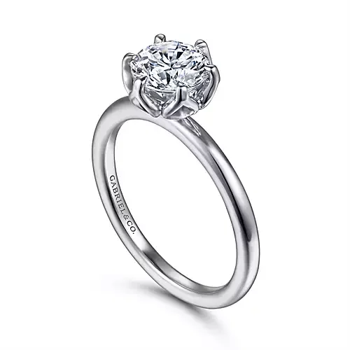Men's Turquoise Engagement Rings in 925 Silver with a Southwestern - Inspired BandGabriel & Co 14K White 6 Prong Solitaire Mounting Men's Turquoise Engagement Rings in 925 Silver with a Southwestern - Inspired BandGabriel & Co 14K White 6 Prong Solitaire Mounting
