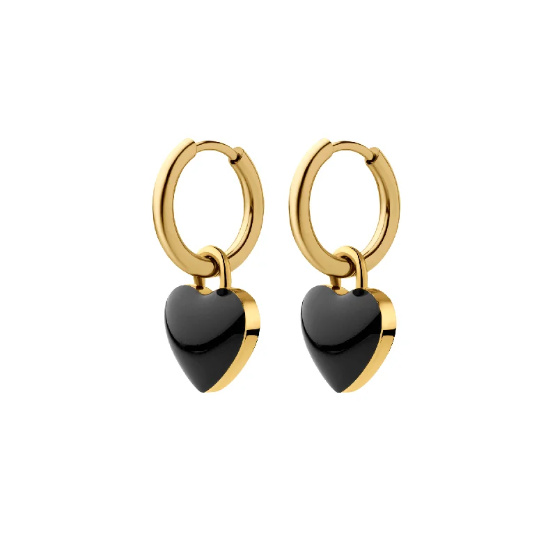Vintage hoop earringsCold, Dead Heart Hoops