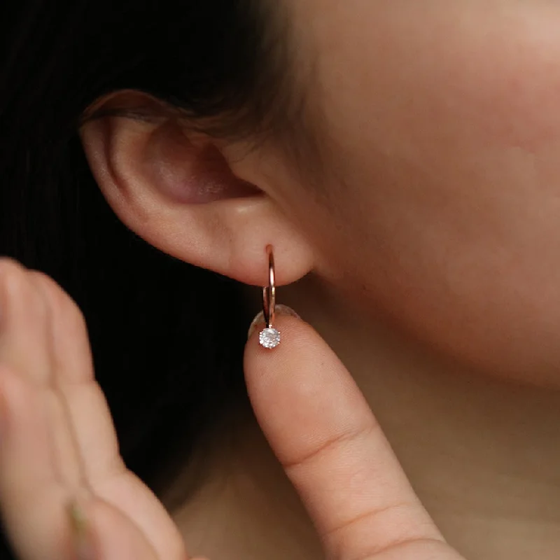 Personalized hoop earringsCubic dangled semi-hoop earrings