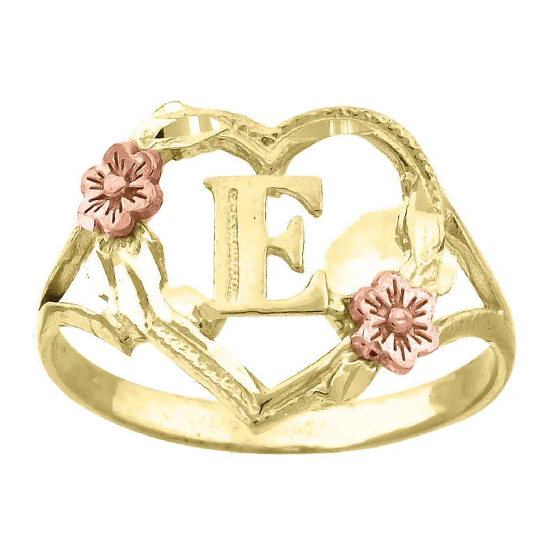 Bohemian - Style Fashion Rings with Turquoise and Silver Filigree for a Free - Spirited LookKeene Jewelers 10kt Two-tone Gold Womens DC Textured Initial Letter E Heart Band Ring Bohemian - Style Fashion Rings with Turquoise and Silver Filigree for a Free - Spirited LookKeene Jewelers 10kt Two-tone Gold Womens DC Textured Initial Letter E Heart Band Ring