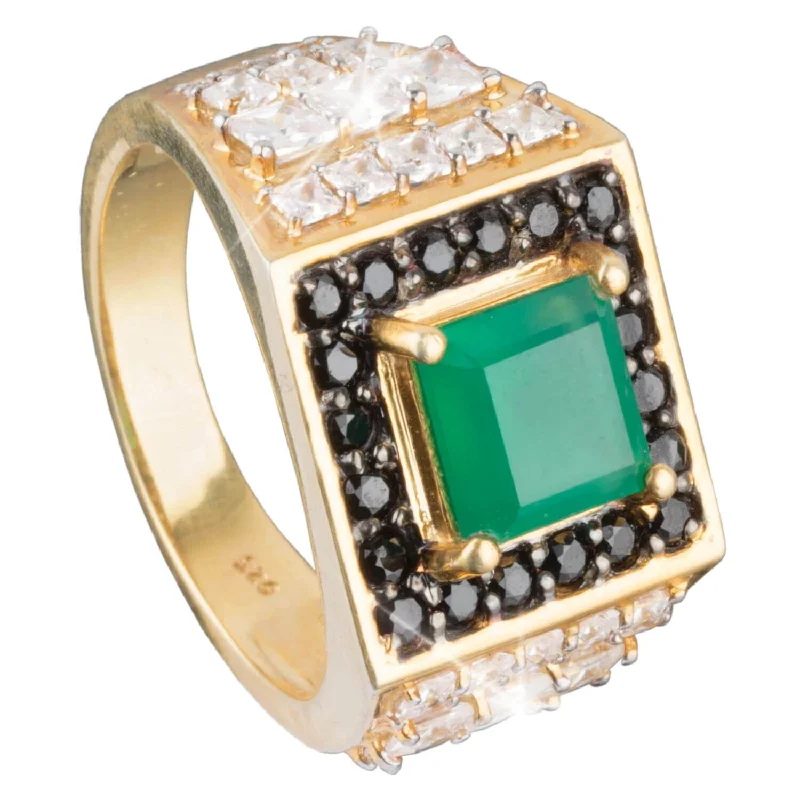 Diamond - Encrusted Women's Rings for Special Occasions in 18K GoldEmperor Green Onyx Men's Ring Diamond - Encrusted Women's Rings for Special Occasions in 18K GoldEmperor Green Onyx Men's Ring