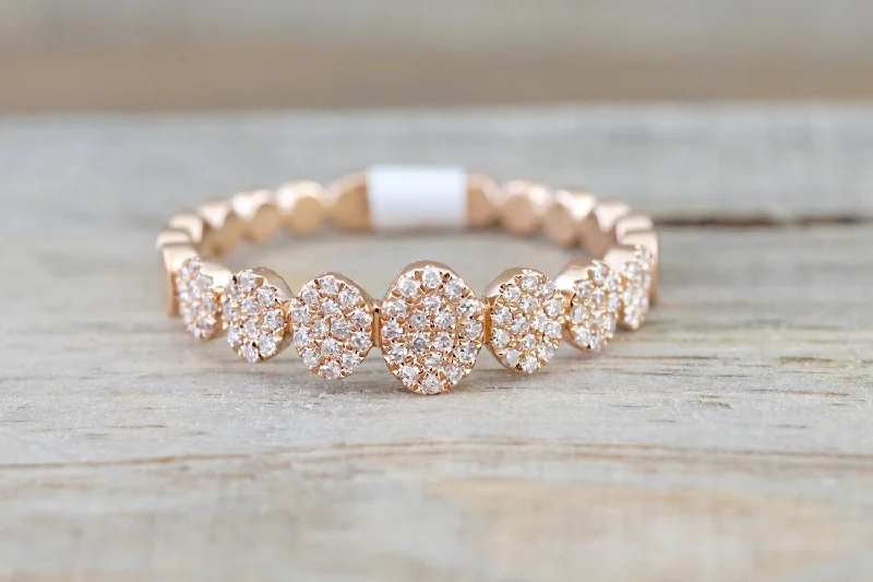 Men's citrine - studded rings for a sunny yellow shadeOval Diamond Pave Band
