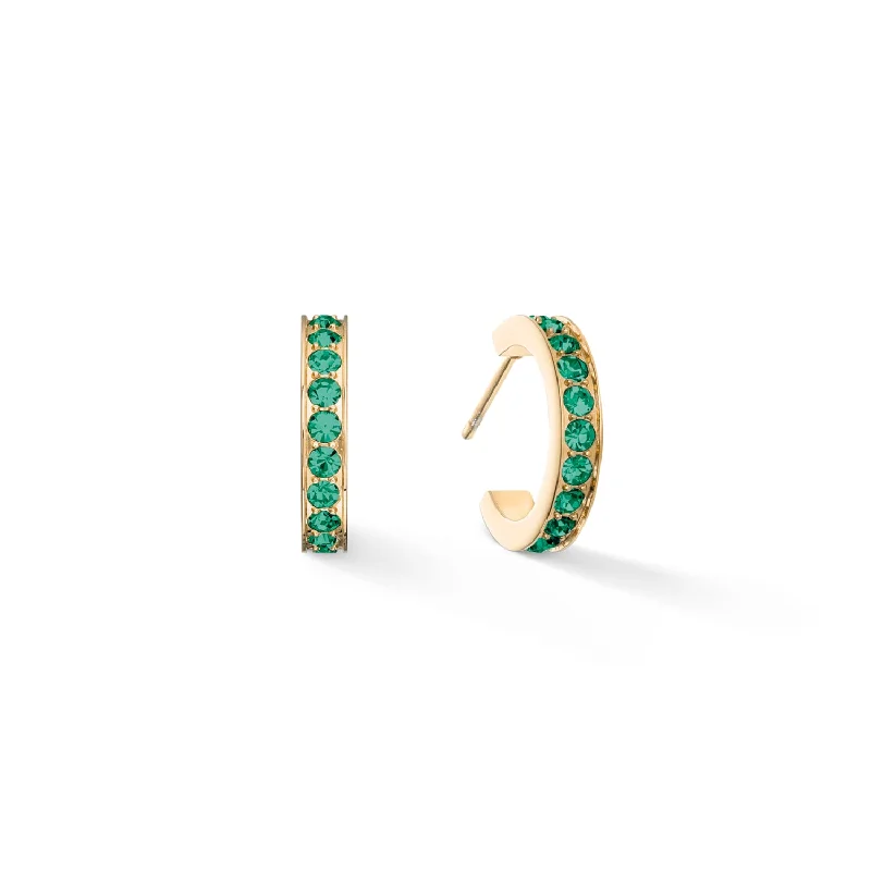 Diamond hoop earringsCoeur De Lion Green Gold Crystal Hoop Earrings