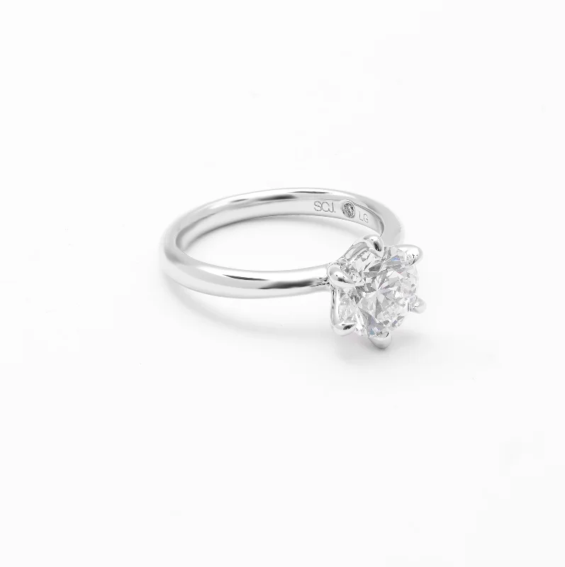Round - cut diamond engagement ring with a twisted band design in 14K white goldPlatinum Round Brilliant Lab Diamond Solitaire Engagement Ring 2.0ct Round - cut diamond engagement ring with a twisted band design in 14K white goldPlatinum Round Brilliant Lab Diamond Solitaire Engagement Ring 2.0ct