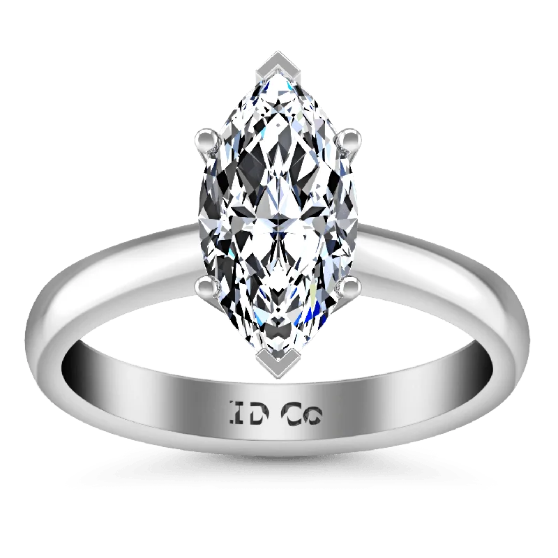Women's Rings with Hidden Compartments for Secret KeepsakesSolitaire Marquis Diamond Engagement Ring Scarlet 14K White Gold Women's Rings with Hidden Compartments for Secret KeepsakesSolitaire Marquis Diamond Engagement Ring Scarlet 14K White Gold