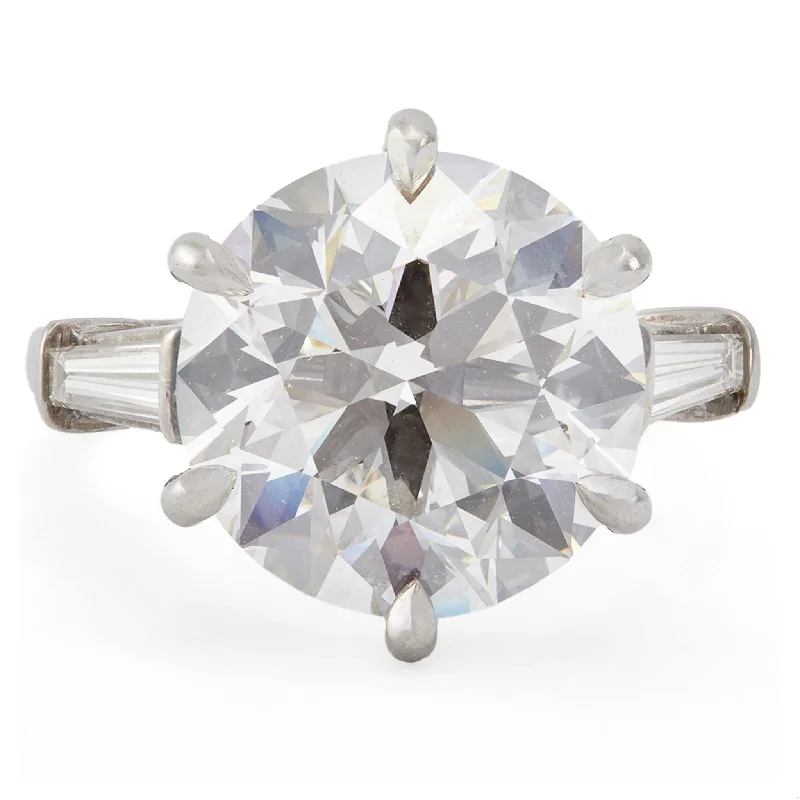 Radiant - cut diamond engagement ring with a bezel - set center stone in 18K yellow goldMid Century GIA 9.01 Carat Round Brilliant Cut Diamond Platinum Ring Radiant - cut diamond engagement ring with a bezel - set center stone in 18K yellow goldMid Century GIA 9.01 Carat Round Brilliant Cut Diamond Platinum Ring