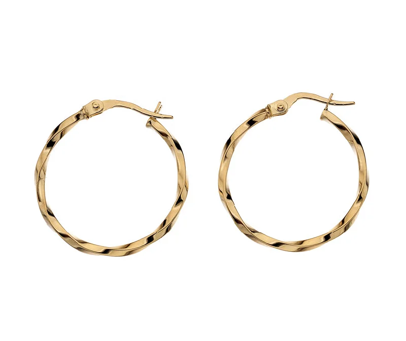 Small hoop earrings9ct Yellow Gold Twisted Hoop Earrings