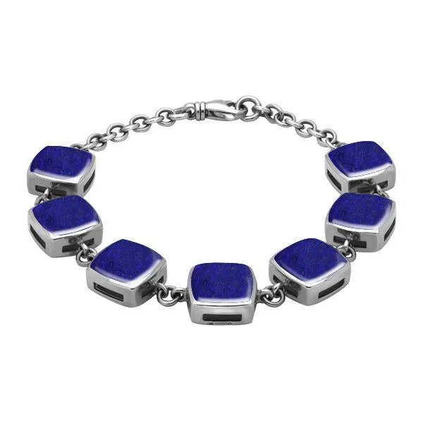 Sterling Silver Lapis Lazuli Cushion Bracelet