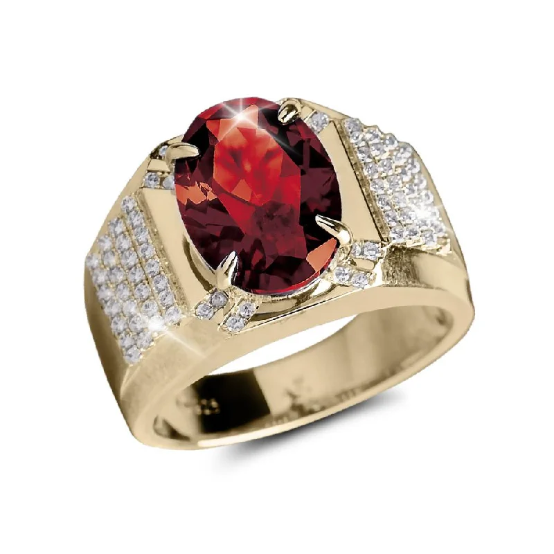 Minimalist Women's Rings with a Single Pearl in 14K Gold - Plated BandsTsar Men's Red Ring Minimalist Women's Rings with a Single Pearl in 14K Gold - Plated BandsTsar Men's Red Ring
