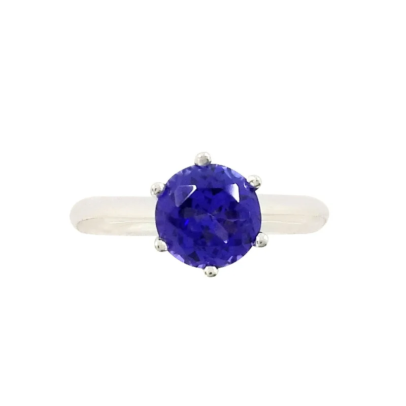Magnetic Clasp Women's Rings for Easy Wearing and RemovalWhite Gold Tanzanite Ring