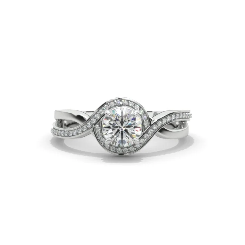 Men's Topaz Engagement Rings in 10K Gold with a Channel - Set Diamond Band6mm Round 1 CTW Carat Moissanite Halo Twisted Shank Engagement Ring Men's Topaz Engagement Rings in 10K Gold with a Channel - Set Diamond Band6mm Round 1 CTW Carat Moissanite Halo Twisted Shank Engagement Ring
