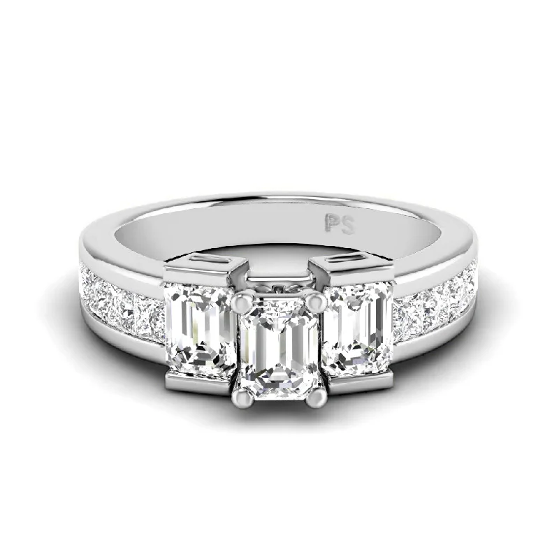 Men's Citrine Engagement Rings in Stainless Steel with a Stackable Band Design1.65-2.80 CT Princess & Emerald Cut Diamonds - Engagement Ring Men's Citrine Engagement Rings in Stainless Steel with a Stackable Band Design1.65-2.80 CT Princess & Emerald Cut Diamonds - Engagement Ring