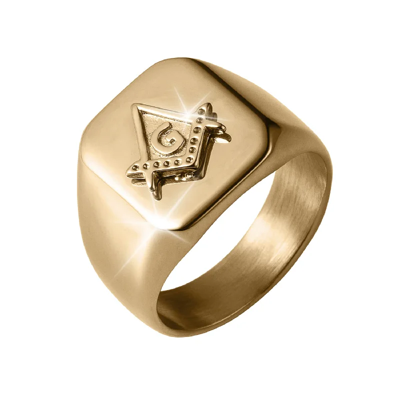 Art Deco - Inspired Women's Rings with Geometric Shapes in 14K GoldMasonic Signet Men's Ring Art Deco - Inspired Women's Rings with Geometric Shapes in 14K GoldMasonic Signet Men's Ring