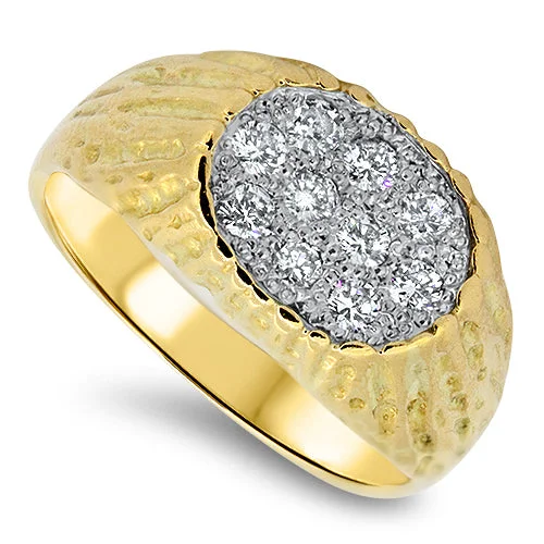 Men's shock - resistant rings for durability0.55ct Diamond Mens Cluster Ring in 18k Yellow Gold Men's shock - resistant rings for durability0.55ct Diamond Mens Cluster Ring in 18k Yellow Gold