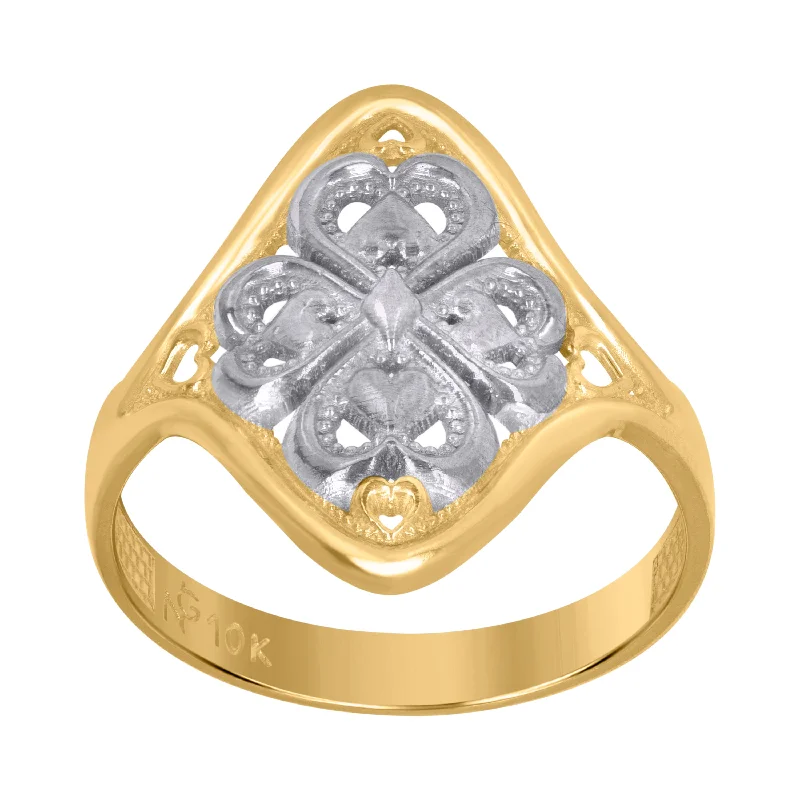 Geometric - Shaped Fashion Rings in Titanium with Iridescent InlaysKeene Jewelers 10Kt Two-Tone Gold Womens Clover Good Luck Rings Geometric - Shaped Fashion Rings in Titanium with Iridescent InlaysKeene Jewelers 10Kt Two-Tone Gold Womens Clover Good Luck Rings