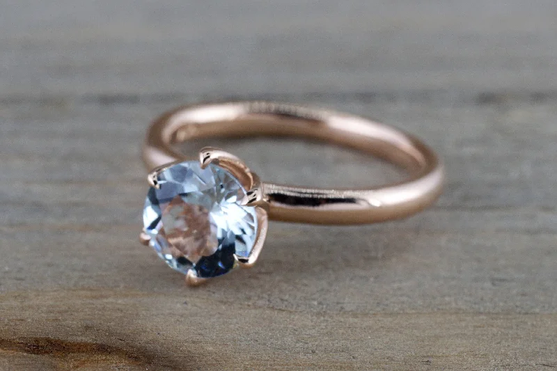 Men's amethyst - filled rings for a purple elegance14k Rose Gold Round Aquamarine Tulip Crown Solitaire 6 Prong Ring 7mm Engagement Wedding Anniversary Ring Band Men's amethyst - filled rings for a purple elegance14k Rose Gold Round Aquamarine Tulip Crown Solitaire 6 Prong Ring 7mm Engagement Wedding Anniversary Ring Band
