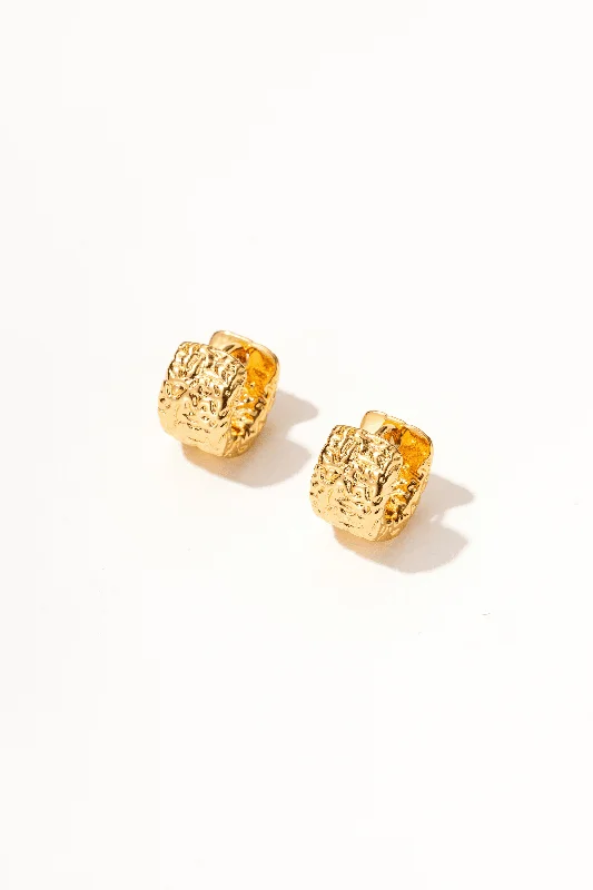 Trendy hoop earringsElle 18K Gold Huggie Earrings