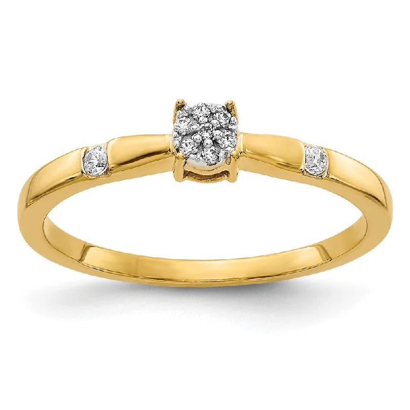 14K Yellow Gold Diamond Cluster Ring