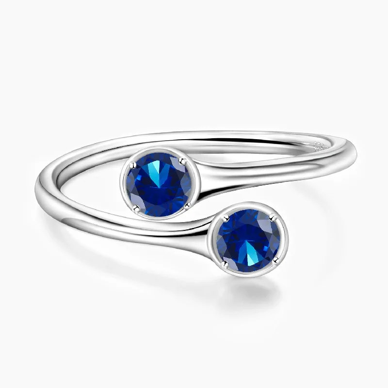 Stackable Gemstone Rings for Women in Amethyst, Sapphire, and EmeraldSeptember Double Sapphire Birthstone Stackable Gemstone Rings for Women in Amethyst, Sapphire, and EmeraldSeptember Double Sapphire Birthstone