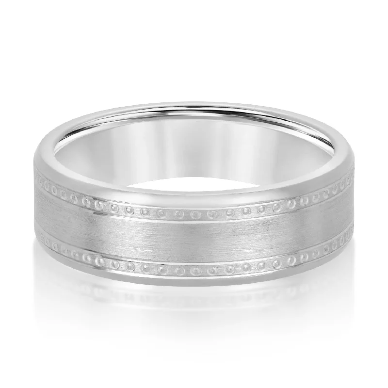 Men's high - quality handmade rings for artisanal appealMen's Center Brushed Double Grooved Comfort-fit Wedding Band Men's high - quality handmade rings for artisanal appealMen's Center Brushed Double Grooved Comfort-fit Wedding Band