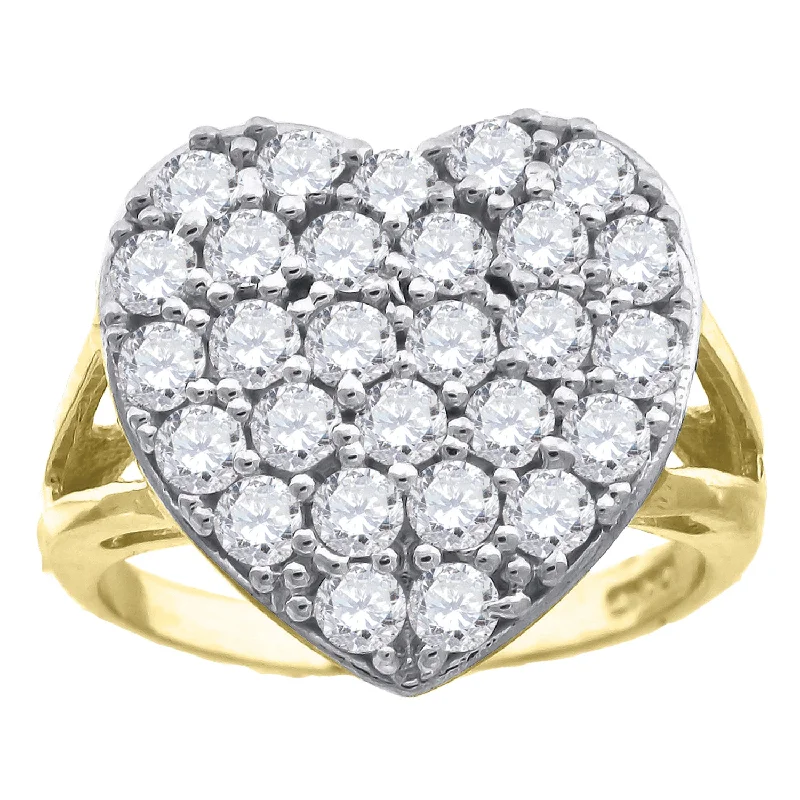 Minimalist Fashion Rings in Stainless Steel with a Single Solitaire CrystalKeene Jewelers 10kt Gold Womens Two-tone CZ Heart Band Ring Minimalist Fashion Rings in Stainless Steel with a Single Solitaire CrystalKeene Jewelers 10kt Gold Womens Two-tone CZ Heart Band Ring