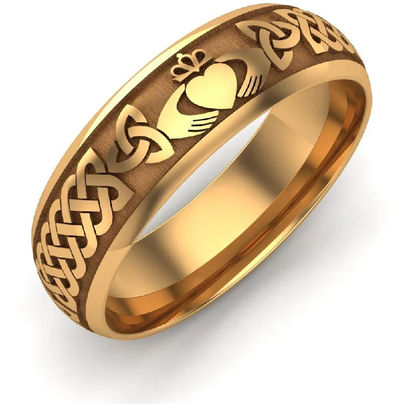 Men's kinetic rings with moving partsCladdagh Wedding Ring UCL1-14Y6LIGHT - 14K Yellow Gold LIGHT WEIGHT Men's kinetic rings with moving partsCladdagh Wedding Ring UCL1-14Y6LIGHT - 14K Yellow Gold LIGHT WEIGHT