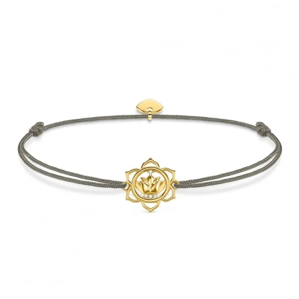 Thomas Sabo Little Secrets Yellow Gold Grey Lotus Bracelet