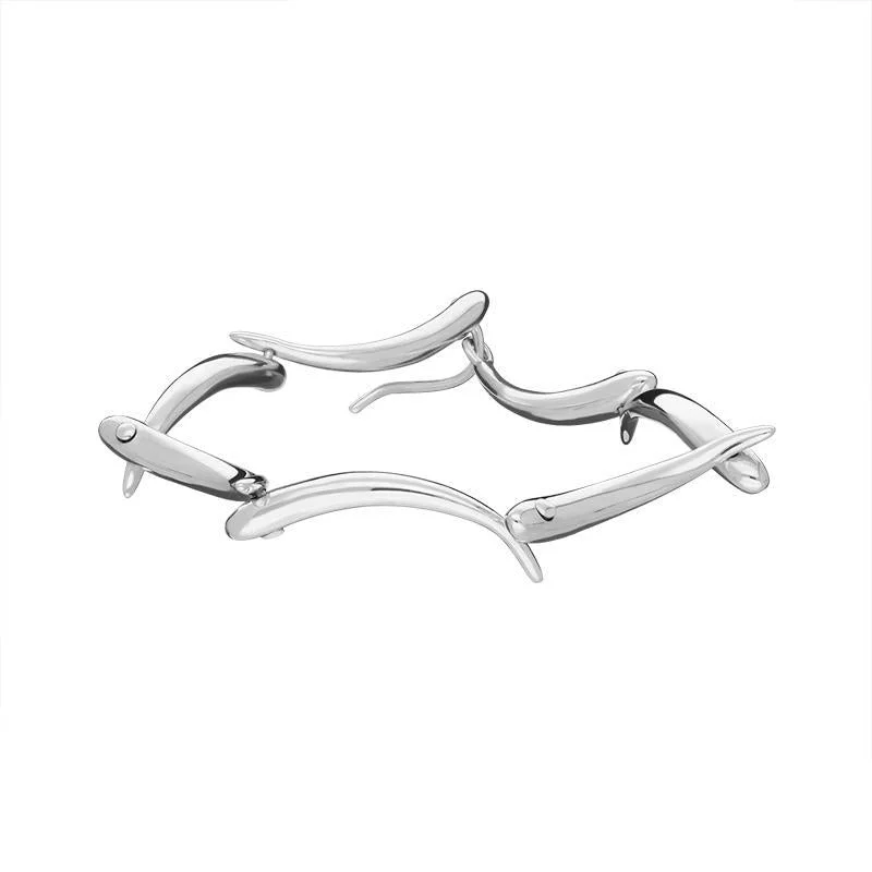 Sarah Jordan Sterling Silver Adagio 7 Long Wave Link Bracelet