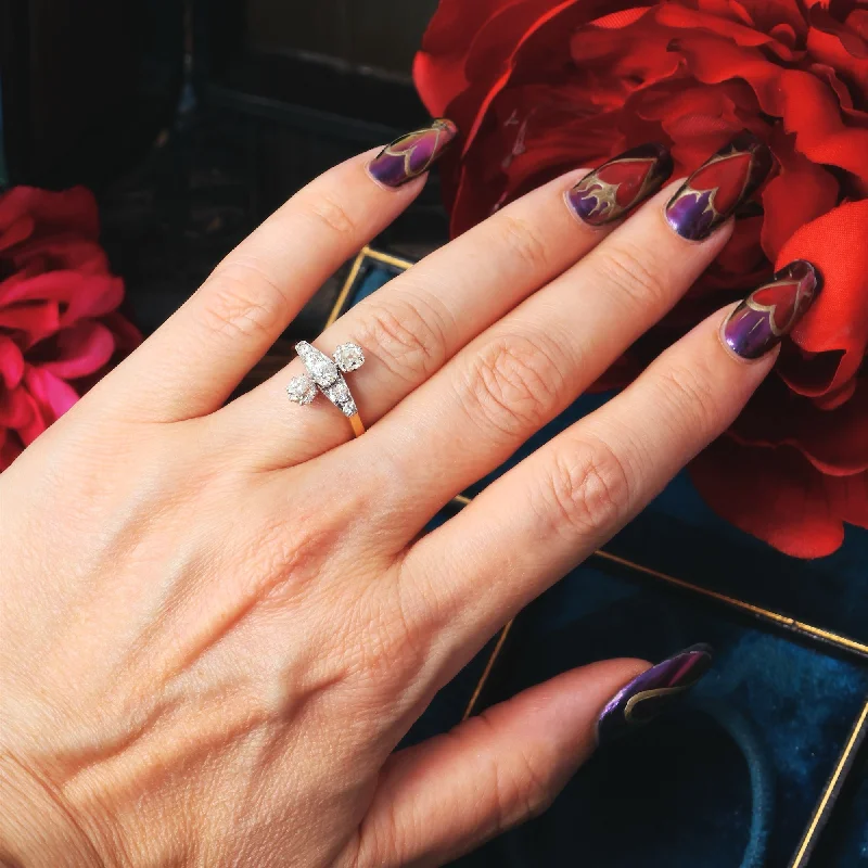 Magnetic Clasp Women's Rings for Easy Wearing and RemovalExquitely Fine Antique Edwardian Diamond Dinner Ring Magnetic Clasp Women's Rings for Easy Wearing and RemovalExquitely Fine Antique Edwardian Diamond Dinner Ring