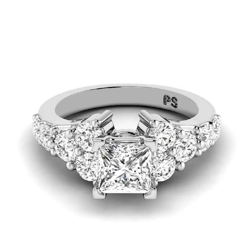 Men's Tourmaline Engagement Rings in 18K Two - Tone Gold with a Floral - Inspired Setting1.75-2.90 CT Round & Princess Cut Diamonds - Engagement Ring Men's Tourmaline Engagement Rings in 18K Two - Tone Gold with a Floral - Inspired Setting1.75-2.90 CT Round & Princess Cut Diamonds - Engagement Ring