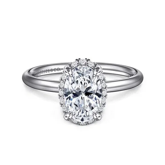 Men's Opal Engagement Rings in 10K Gold with a Milgrain - Trimmed BandSeattle - 14K White Gold Oval Hidden Halo Diamond Engagement Ring (Setting Only)