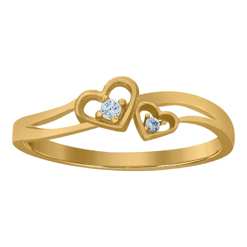 Chunky Fashion Rings in Copper with Geometric Patterns for a Bold AccessoryKeene Jewelers 10kt Yellow Gold Womens Round Cubic Zirconia Double Heart Ring Chunky Fashion Rings in Copper with Geometric Patterns for a Bold AccessoryKeene Jewelers 10kt Yellow Gold Womens Round Cubic Zirconia Double Heart Ring