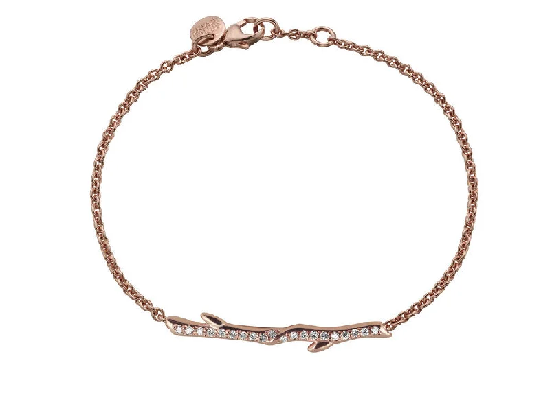 Shaun Leane Cherry Blossom Rose Gold Vermeil 0.12ct Diamond Branch Bracelet