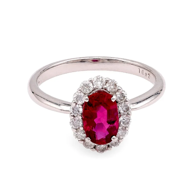 Solitaire diamond engagement ring with a platinum setting for a classic and elegant lookPlatinum Ruby and Diamond Ring Solitaire diamond engagement ring with a platinum setting for a classic and elegant lookPlatinum Ruby and Diamond Ring