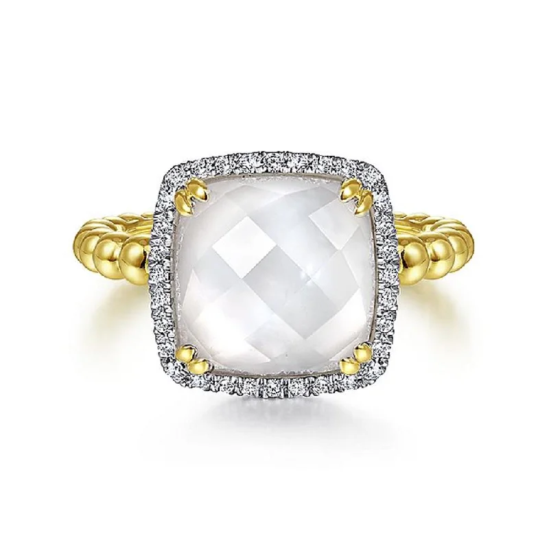Men's Sapphire Engagement Rings in 18K White Gold with Pave Diamond AccentsGabriel Cushion Cut Rock Crystal/Mop Diamond Halo Ring Men's Sapphire Engagement Rings in 18K White Gold with Pave Diamond AccentsGabriel Cushion Cut Rock Crystal/Mop Diamond Halo Ring