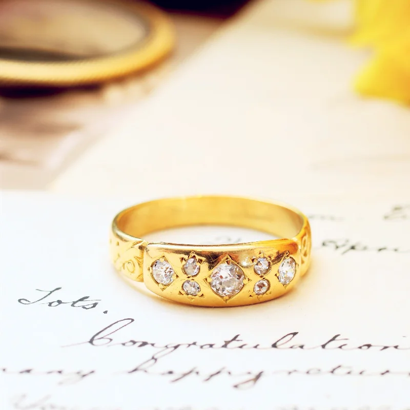 Minimalist Women's Rings with a Single Pearl in 14K Gold - Plated BandsAntique Victorian Hand Cut Diamond Wedding Band Minimalist Women's Rings with a Single Pearl in 14K Gold - Plated BandsAntique Victorian Hand Cut Diamond Wedding Band