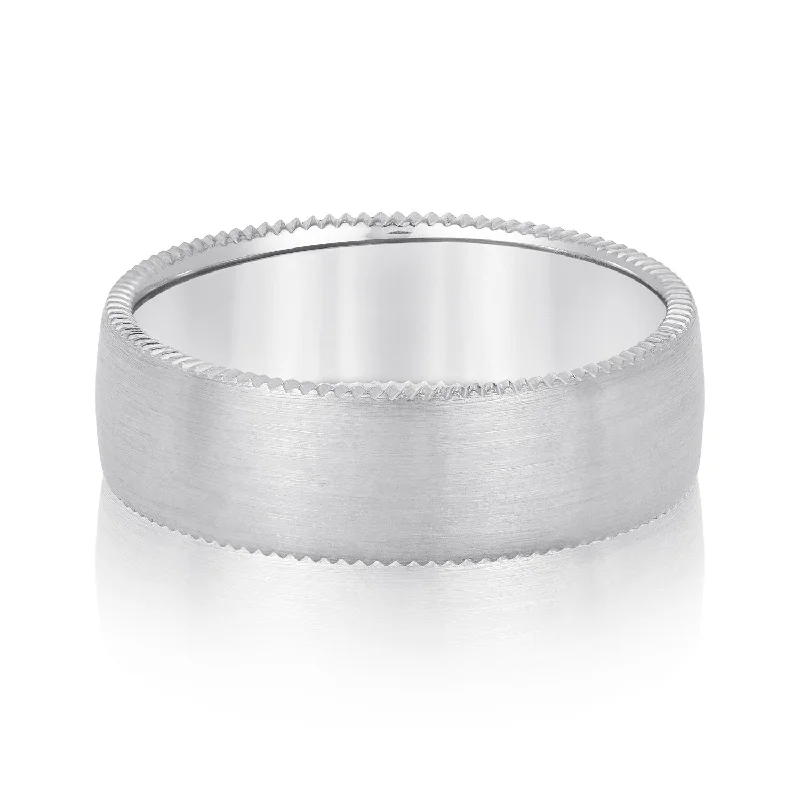 Men's tribal - print rings for a unique aestheticMen's Jagged Edge Wedding Band