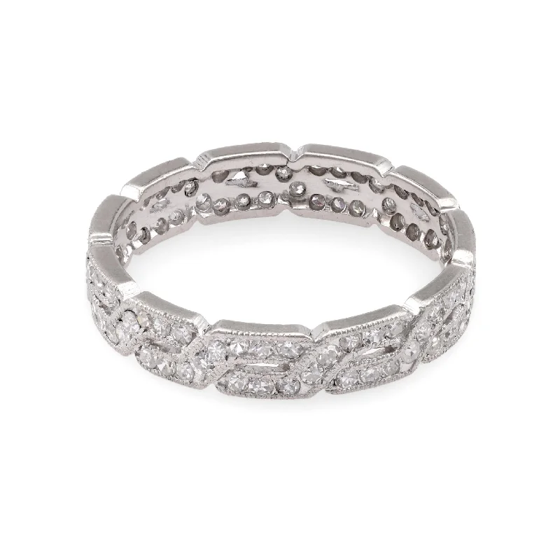 Pink diamond engagement ring in a rose - gold band with white - gold accentsVintage Diamond White Gold Eternity Ring Pink diamond engagement ring in a rose - gold band with white - gold accentsVintage Diamond White Gold Eternity Ring
