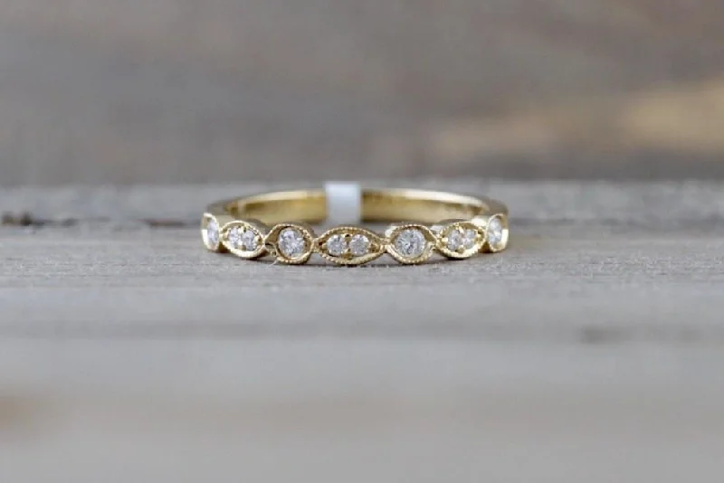 Men's cross - shaped rings for a religious statement14k Yellow Gold Dainty Diamond Milgrain Band Wedding Anniversary Love Ring Band Vintage Thin Men's cross - shaped rings for a religious statement14k Yellow Gold Dainty Diamond Milgrain Band Wedding Anniversary Love Ring Band Vintage Thin
