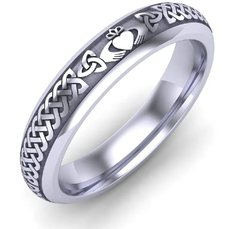 Men's spinning rings for fidget - friendly useCladdagh Wedding Ring UCL1-PLATINUM4M - Platinum Men's spinning rings for fidget - friendly useCladdagh Wedding Ring UCL1-PLATINUM4M - Platinum
