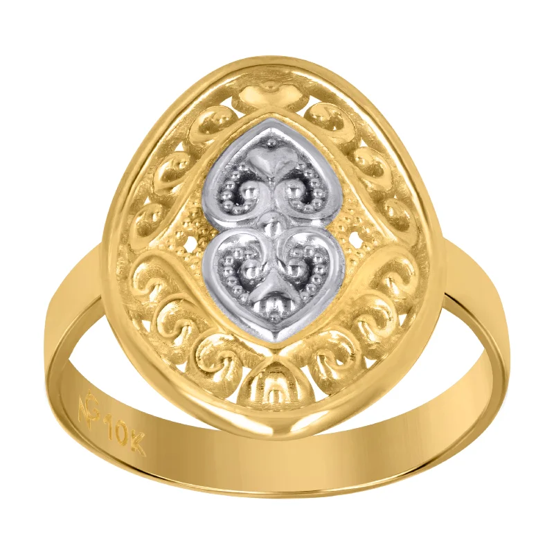 Fashion Rings with Initial Charms in Silver - Plated Metal for a Custom AccessoryKeene Jewelers 10Kt Two-Tone Gold Womens Fashion Rings Fashion Rings with Initial Charms in Silver - Plated Metal for a Custom AccessoryKeene Jewelers 10Kt Two-Tone Gold Womens Fashion Rings