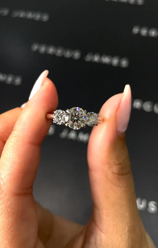 Asscher - cut diamond engagement ring with a pavé - set eternity band in platinum1 Carat Natural Trilogy Engagement Ring - Round Diamond in 18k White Gold Setting Asscher - cut diamond engagement ring with a pavé - set eternity band in platinum1 Carat Natural Trilogy Engagement Ring - Round Diamond in 18k White Gold Setting