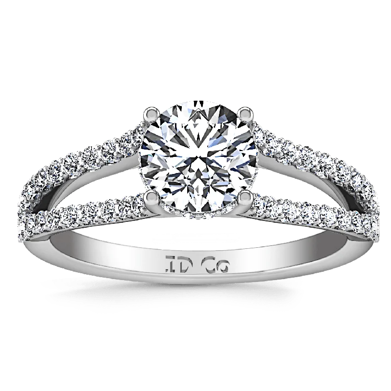 Diamond - Encrusted Women's Rings for Special Occasions in 18K GoldRound Diamond Pave Engagement Ring Fantasia 14K White Gold Diamond - Encrusted Women's Rings for Special Occasions in 18K GoldRound Diamond Pave Engagement Ring Fantasia 14K White Gold