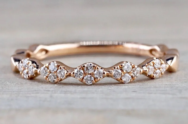 Men's music - note rings for musiciansMarquise Shape Cluster Diamond Band B10077