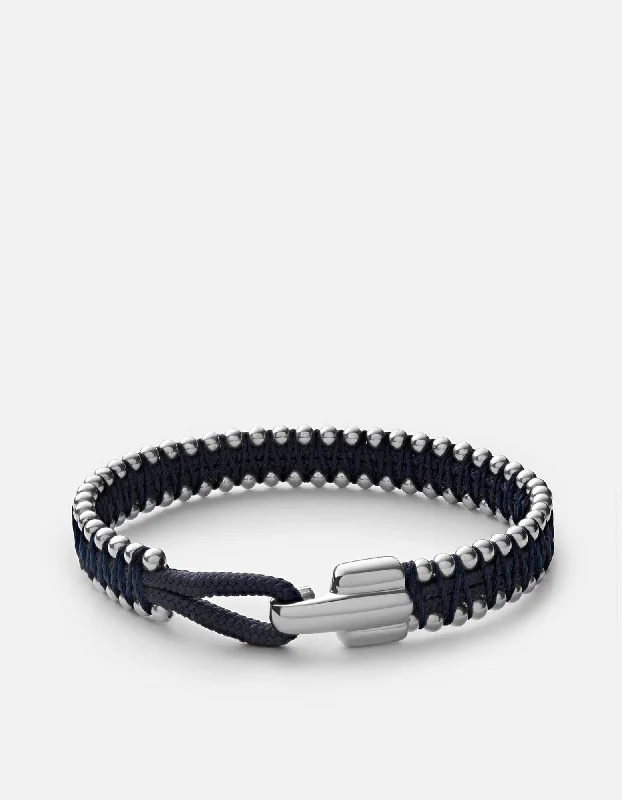 Interlocking Band Women's Rings in White Gold for a Modern DesignTurner Rope Bracelet, Sterling Silver Interlocking Band Women's Rings in White Gold for a Modern DesignTurner Rope Bracelet, Sterling Silver