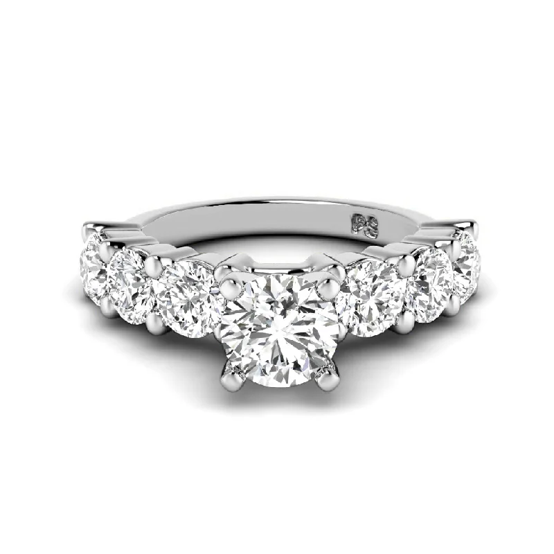 Men's Tanzanite Engagement Rings in Palladium with a Three - Stone Arrangement1.85-3.00 CT Round Cut Diamonds - Engagement Ring Men's Tanzanite Engagement Rings in Palladium with a Three - Stone Arrangement1.85-3.00 CT Round Cut Diamonds - Engagement Ring