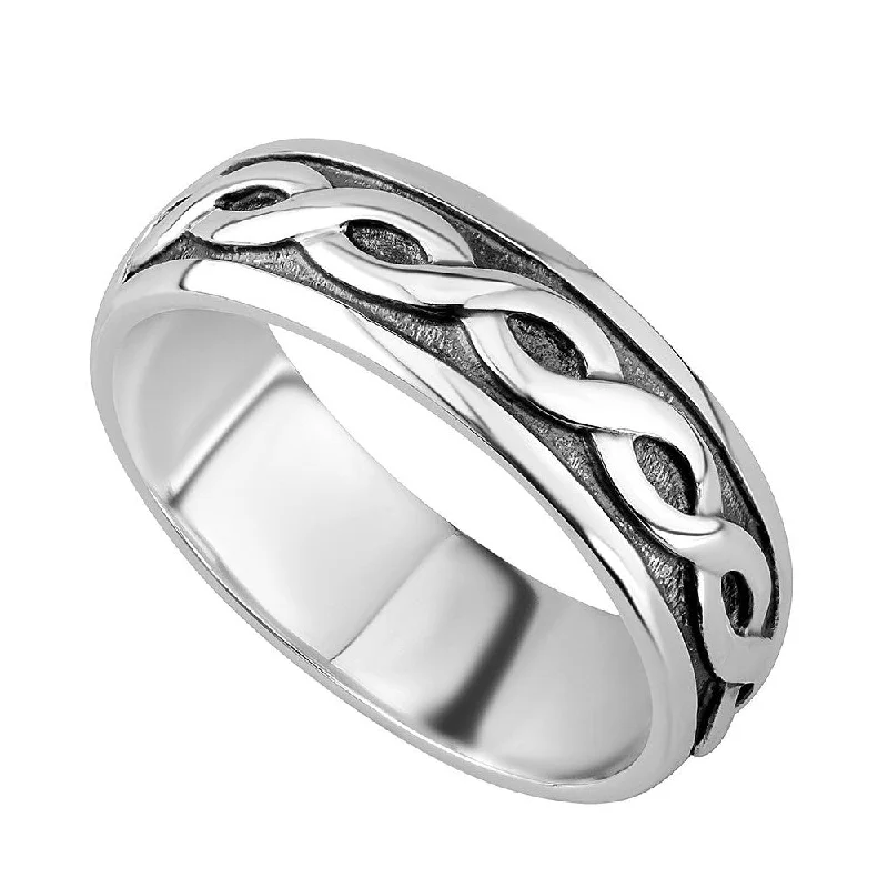 Men's stackable rings for a layered lookMen's Sterling Silver Celtic Wedding Ring - S2649 Men's stackable rings for a layered lookMen's Sterling Silver Celtic Wedding Ring - S2649