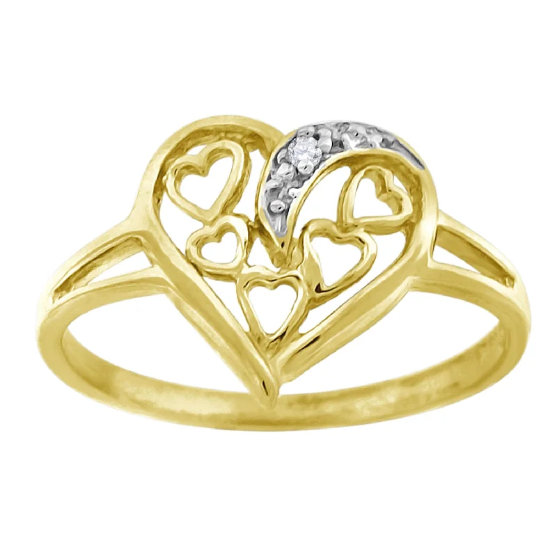 Textured Fashion Rings in Pewter with Hammered and Embossed SurfacesKeene Jewelers 10kt Gold Womens Two-tone CZ Heart Band Ring Textured Fashion Rings in Pewter with Hammered and Embossed SurfacesKeene Jewelers 10kt Gold Womens Two-tone CZ Heart Band Ring