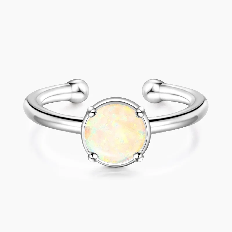 Women's Rings with Hidden Compartments for Secret KeepsakesOctober Opal Birthstone